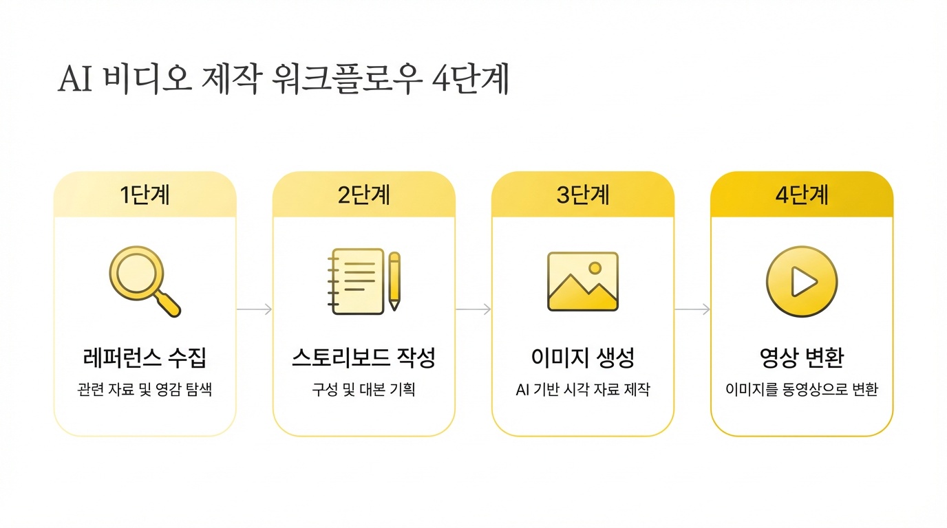 AI 영상 제작 4단계 워크플로우